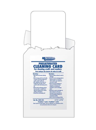 8301-50 Presaturated Cleaning Cards for Credit Card Readers