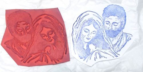 Christian Mother Mary Baby Jesus Rubber stamp Joseph Christmas Holiday Religious