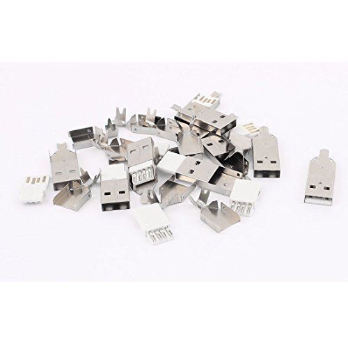 10pcs soldering usb type a male plug connector w metal shell for diy for sale