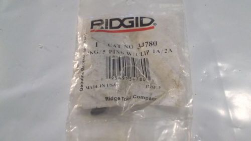 NEW Ridgid 34780 PKG/ 5 PINS W/ Clip 1A/2A