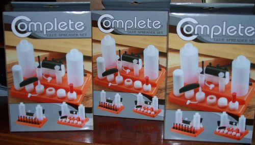 3 - 19 PC ** 2 BOTTLE ** ALL-IN-ONE GLUE SPREADER APPLICATOR KITS