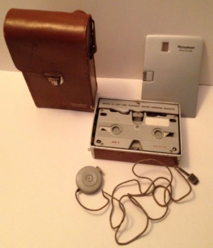 Dictaphone dictet recorder model 103800 case &amp; microphone - as is - untested for sale