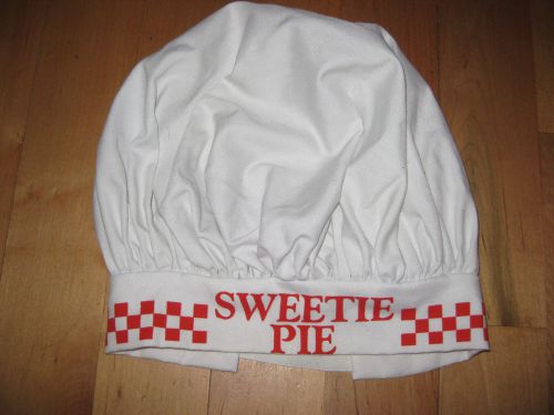 Unisex Durable Pleated Round Cotton Chef Hat Elastic Band Design Sweetie Pie