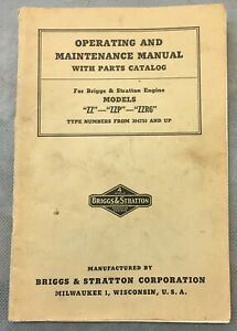Briggs Stratton Operating Maintenance Parts Manual ZZ ZZP ZZR6 Engine 304750 Up