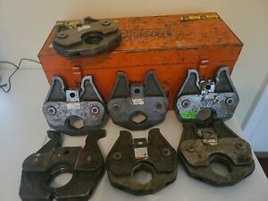 Lot of 7 Victaulic PFT-505 / PFT-510 Crimper Press Jaws with Case- 1 1/2&#034; &amp; 2&#034;