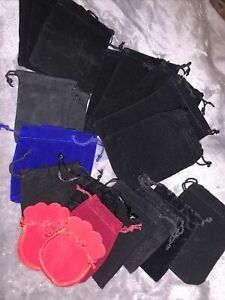 Lot Of 21 Assorted Size And Color Jewelry Pouches