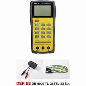 DER EE DE-5000 High Accuracy Handheld LCR Meter TL-21 TL-23 Set Tools