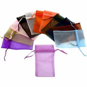 12 Assorted Organza Gift Bags Drawstring Jewelry Pouches Set 4&#034; x 5&#034;