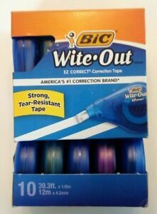 BIC Wite-Out Brand EZ Correct Correction Tape, 39.3 Ft / 12m - 10 Pack White Out