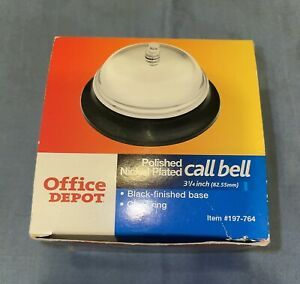 Office Depot Brand Call Bell Nickle Plated Polish Steel Great Sound NEW Business