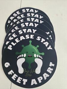 please stay 6 feet apart stickers safety stickers (g4000)
