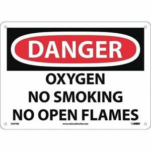 NMC D597RB Danger Oxygen No Smoking No Open Flames Sign