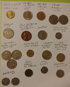 Foreign coins Chile Canada Great Britain Jamaica Mexico France Bahamas Uruguay