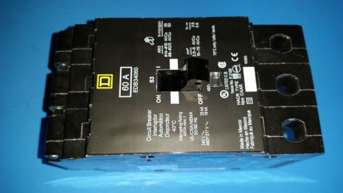 Square d circuit breaker edb34060 60a, 3 phase   (nos) for sale