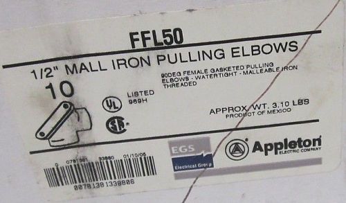 LOT OF 12 APPLETON FFL50 CONDUIT PULLING ELBOW *NEW IN A BOX*