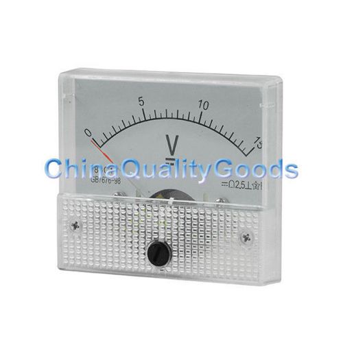 15V DC Analog Panel Meter Voltage Volt Meter Voltmeter White 0-15V 65*56mm 85C1