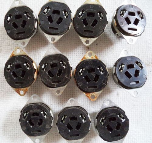 (11) 3-Pin Cinch #22 Chassis Mount Socket for FP Type Electrolytic Capacitor  NR