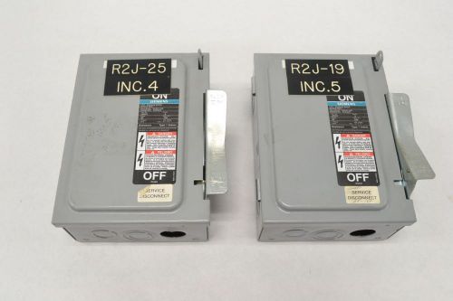 LOT 2 SIEMENS JN321 SERIES A TYPE 1 30A SAFETY DISCONNECT SWITCH B217775
