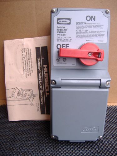 HUBBELL, 30 amp 240 volt 3 pole , SE2720A TWIST-LOCK ON/OFF SWITCH ENCLOSURE