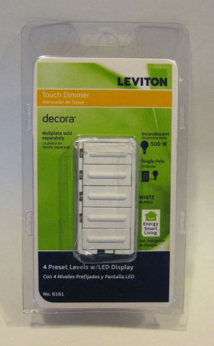 Leviton 6161-W Decora 4 Level Dimmer w/LED Display 500 W, 120 VAC, White - NEW