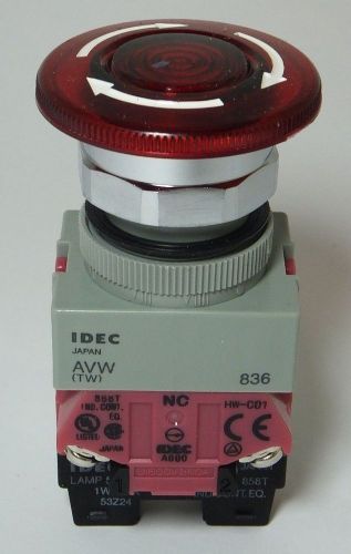 IDEC AVLW49902DN-R-24V PUSHLOCK TURN RESET LED E-STOP SWITCH NEW IN BOX