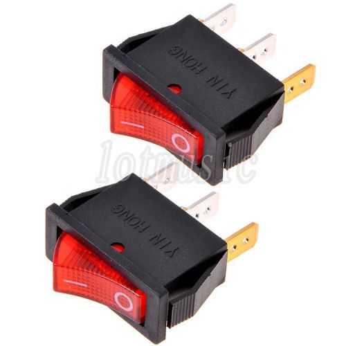 2pcs rocker switch spst 3pin 15a 250v 20a/125vac on-off with lamp snap in for sale