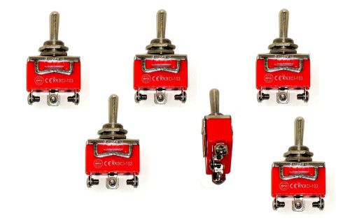 Lot of 6 SPDT ON/OFF/ON Toggle Switches No FacePlate 15A 1/2&#034;