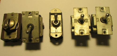 5 VINTAGE SUPER HEAVY DUTY TOGGLE SWITCHES 50&#039;s 60&#039;s MIXED TYPES Details Below