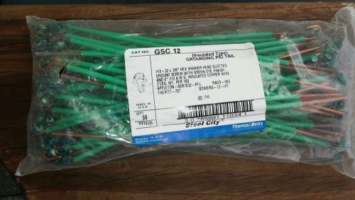 50 Thomas Betts GSC 12 Grounding Pig Tails Insulated Type