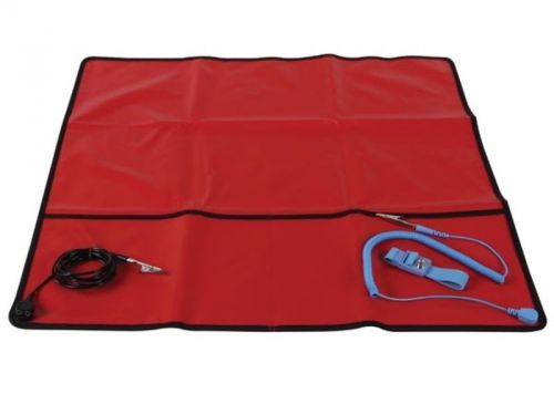 Velleman anti-static field service kit- red / 24&#034; x 24inch as9 anti-static mat for sale