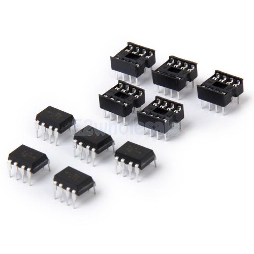 5 pairs 6n137 dip8 high speed isolated photocoupler optocoupler + chip sockets for sale