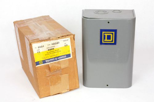 Square d 8501hgg20 600v coil, ac control relay, 15amps, c/w enclosure for sale