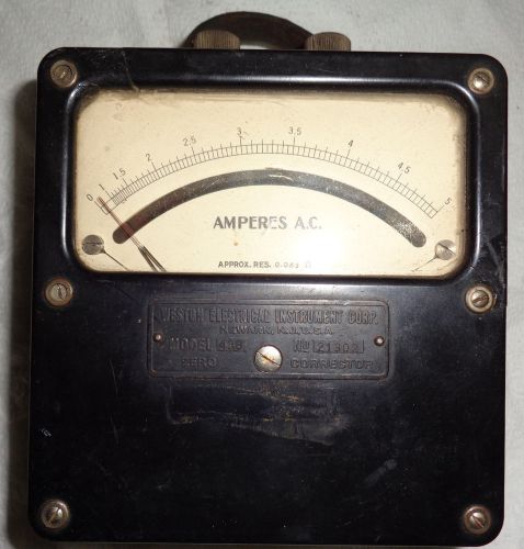 Used  Weston  Model 433 0-5 Amperes AC meter