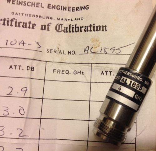 WEINSCHEL ENG. DC-18GHz 3dB Fixed In-Line Attenuator N(m)(f)+Certif.Calibration