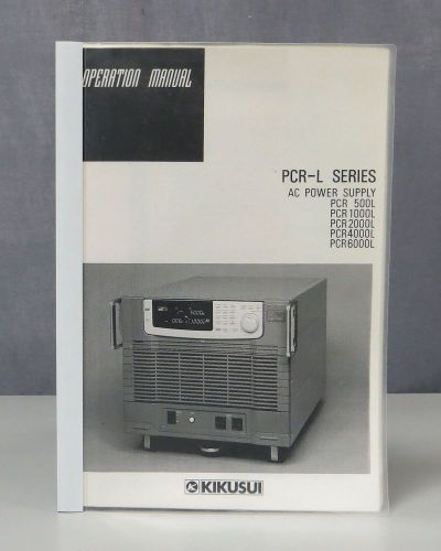 Kikusui PCR-L Series AC Power Supplies Operation Manual