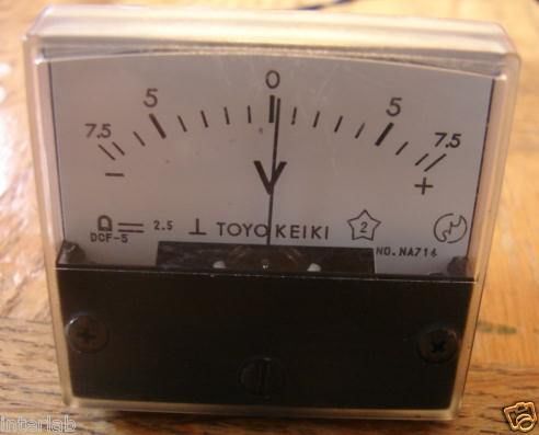 Toyo Keiklii DCF-5 No. NA714 l Voltmeter 6 Pcs 7.5 - 0 - 7.5 Volts
