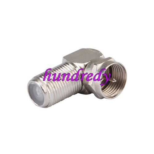 10x 90 degree right angle f-type connector adapter male-female coaxial tv cable for sale