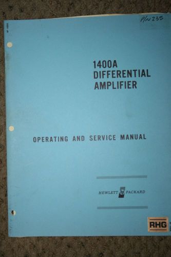 Agilent/HP 1400A Differential Amplifier Operating Service Manual