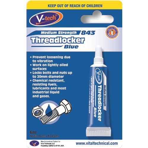Quality vtech v-tech medium strength threadlocker blue anaerobic adhesive 6ml for sale