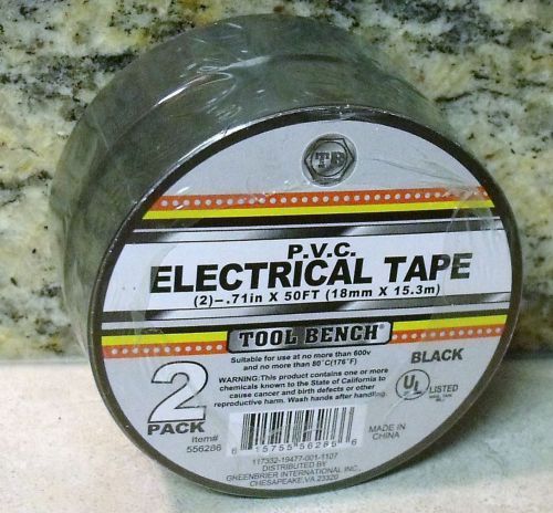 2 Roll Pack - BLACK PVC ELECTRICAL TAPE