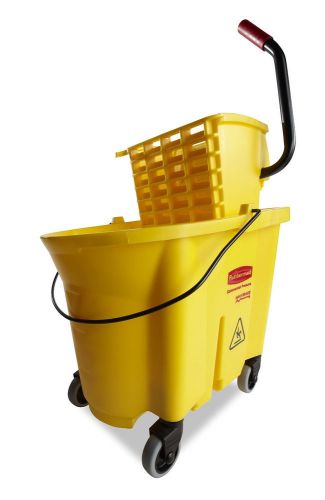 Rubbermaid Commercial WaveBrake Bucket with Side-Press Wringer, Yellow Cleaning
