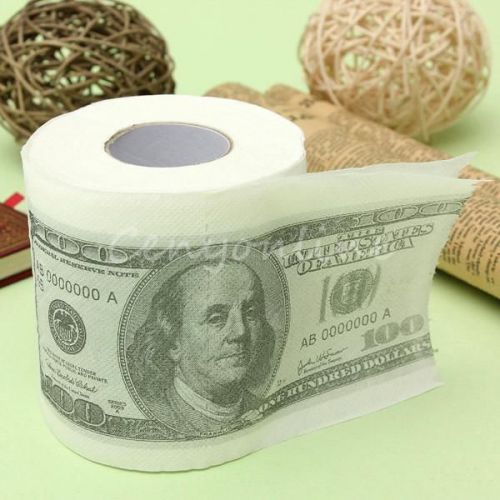 One Hundred Dollar Bill Toilet Paper Tissue Novelty Fun $100 Money Roll Gag Car