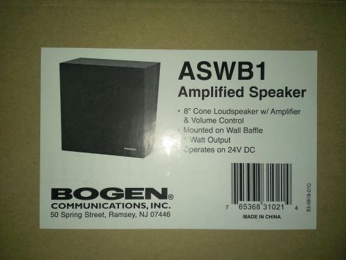 Bogen ASWB-1 Self-Amplified Wall Speaker 8&#034; Cone 1 Watt Amp Brown NEW!