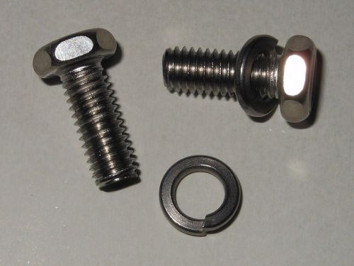 Qty 25 ss #10-32 x 1/2 hex head bolt machine screws stainless with lock washers for sale