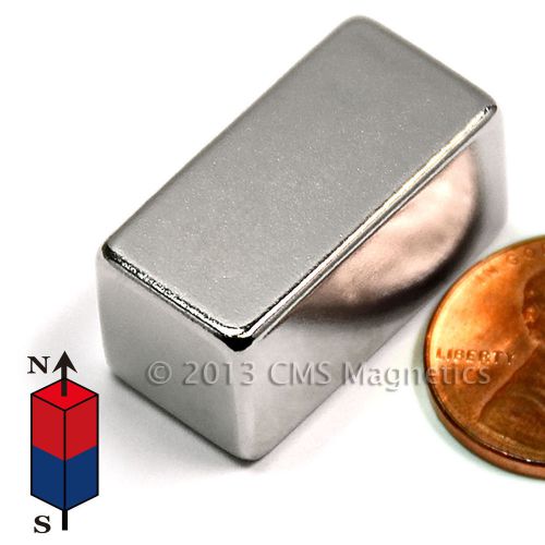 CMS Magnetics® Neodymium Magnet N45 1/2 x1/2 X1&#034; Poles are on the Ends 200 PC