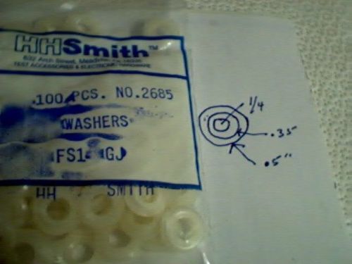 100 HH Smith #2685 Nylon sholder washers 1/4 th&#034; center hole
