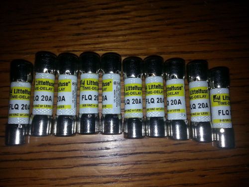 LOT OF 10 LITTLEFUSE FLQ 20 TIME DELAY FUSES  BRAND NEW