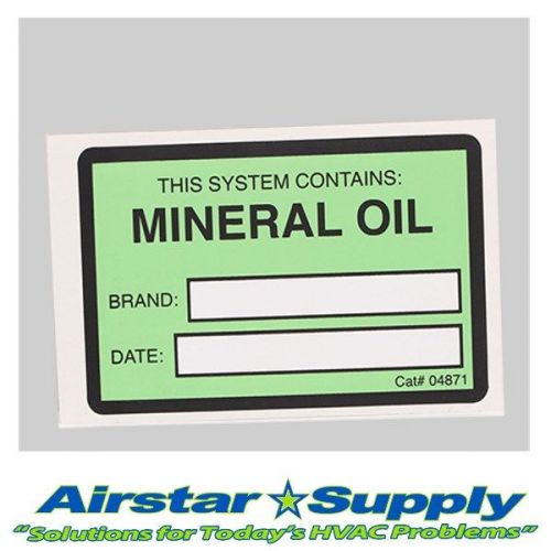 &#034; this system contains &#034;  •  mineral oil label • pack of (10) labels for sale