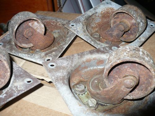 4 Vintage Steel Wheel Casters  Rowe Ami