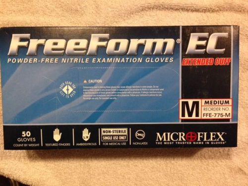 MICROFLEX FFE-775-M Disposable Gloves,Nitrile,M,Blue,PK50